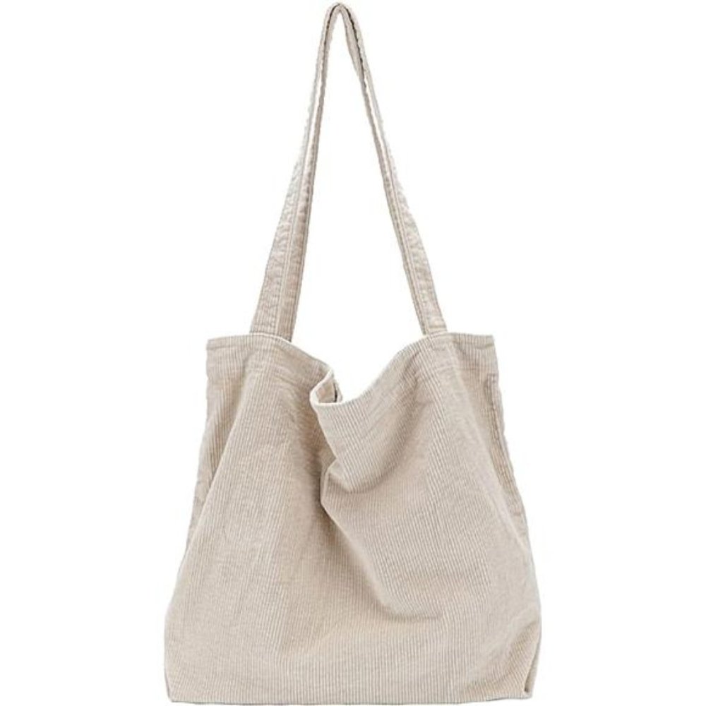 Corduroy Tote Bag for Women Girl Canvas Shoulder Handbags Cute Large Purse